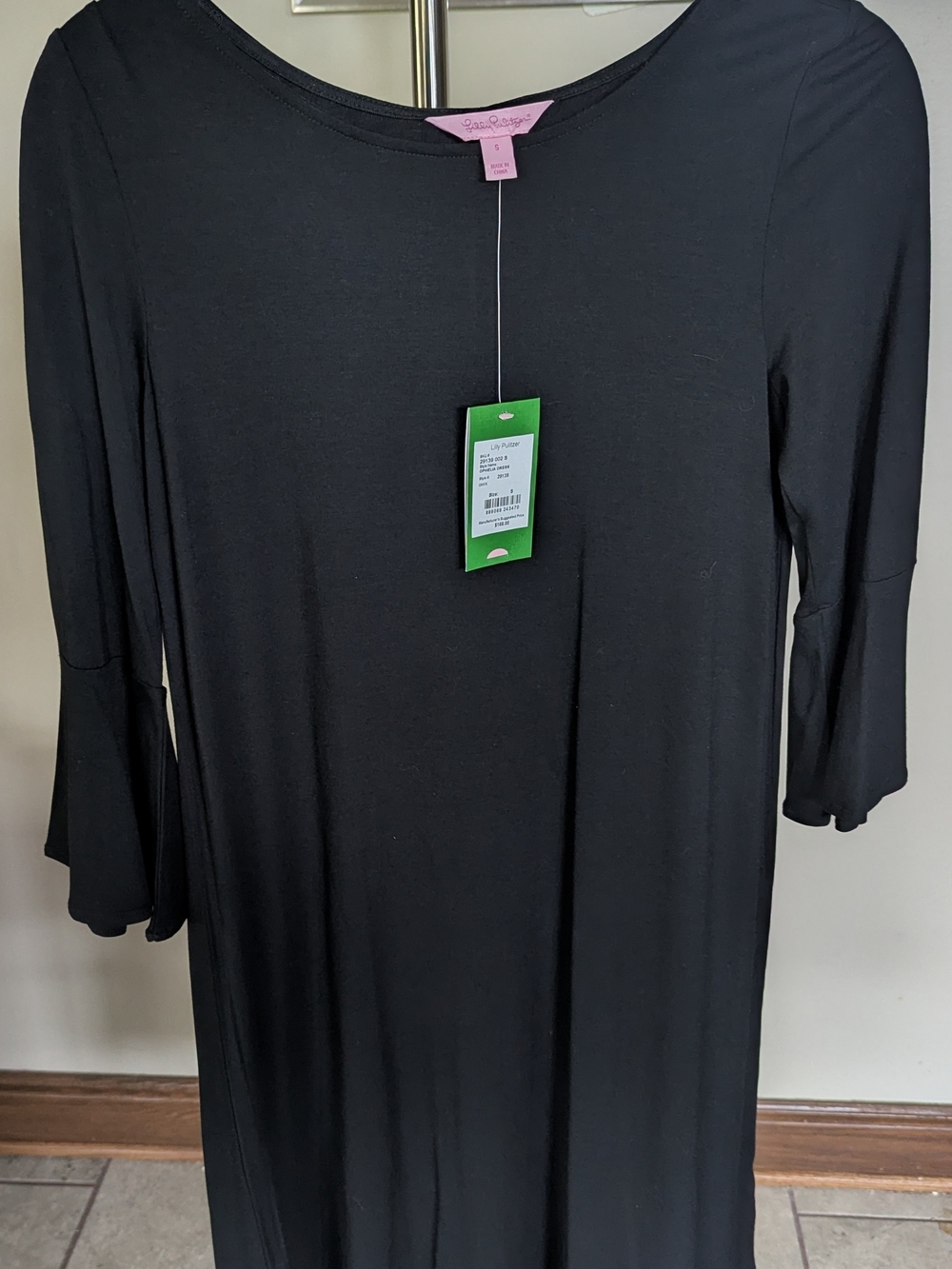 NWT! Lilly Pulitzer Ophelia Swing Dress Black Bell Sleeve Size Small $65